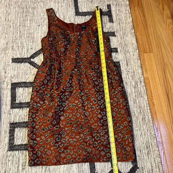 J Crew leopard jacquard dress 8 rust gray cocktail - Picture 6 of 7